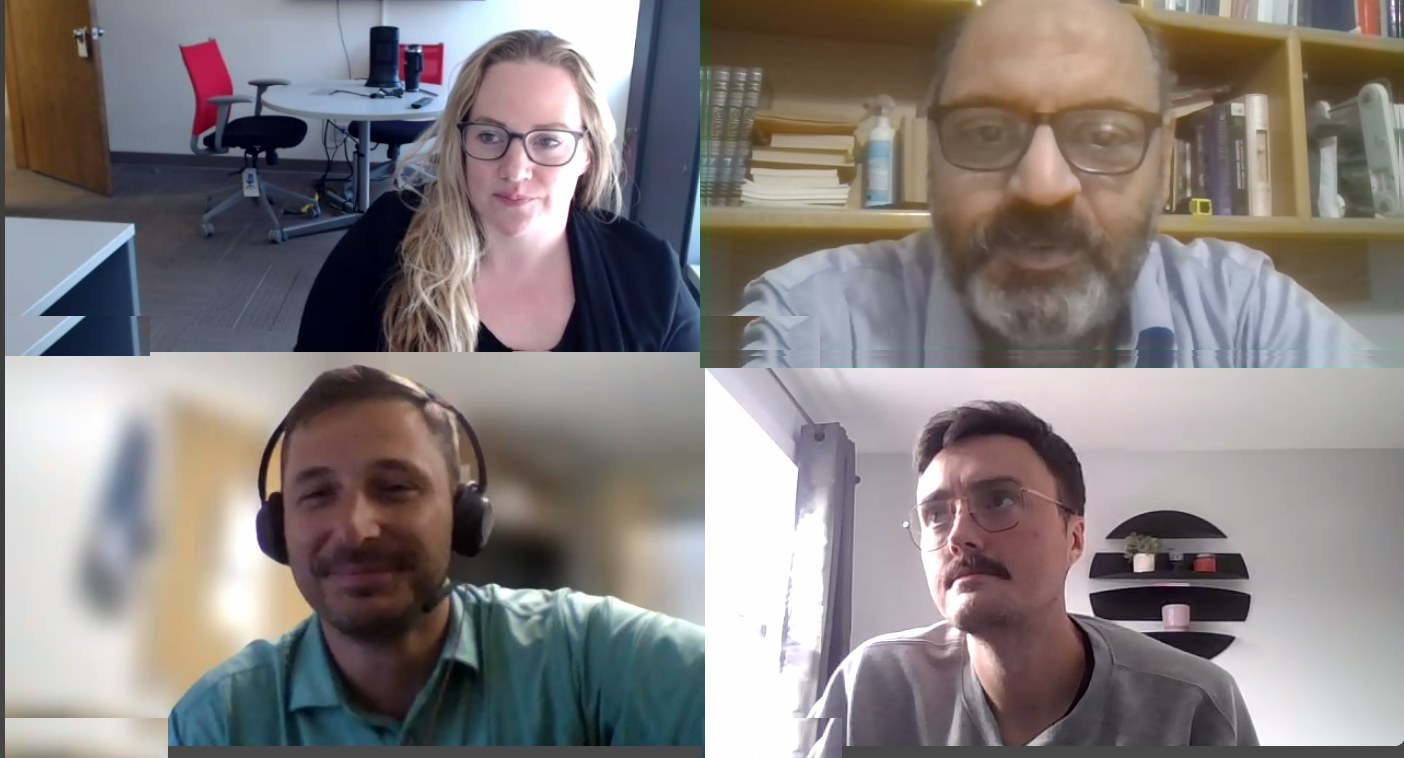 Live online training session — four participants in conversation